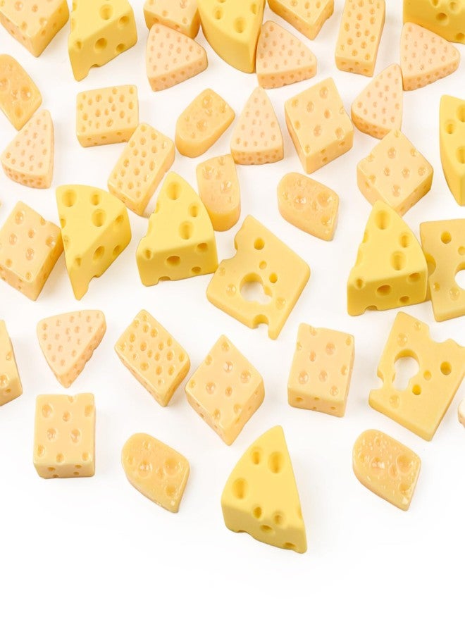 Luckforest Miniature Artificial Cheese, 60 Pcs 6 Styles Fake Cheese Resin Simulation Cheesecake Dessert Food Models for Dollhouse Kitchen Decoration DIY Accessory Photography Props - Image 1
